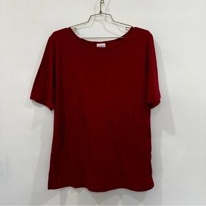 LuLaRoe Women's Deep Heathered Red Top Blouse Size 3XL Short Sleeve